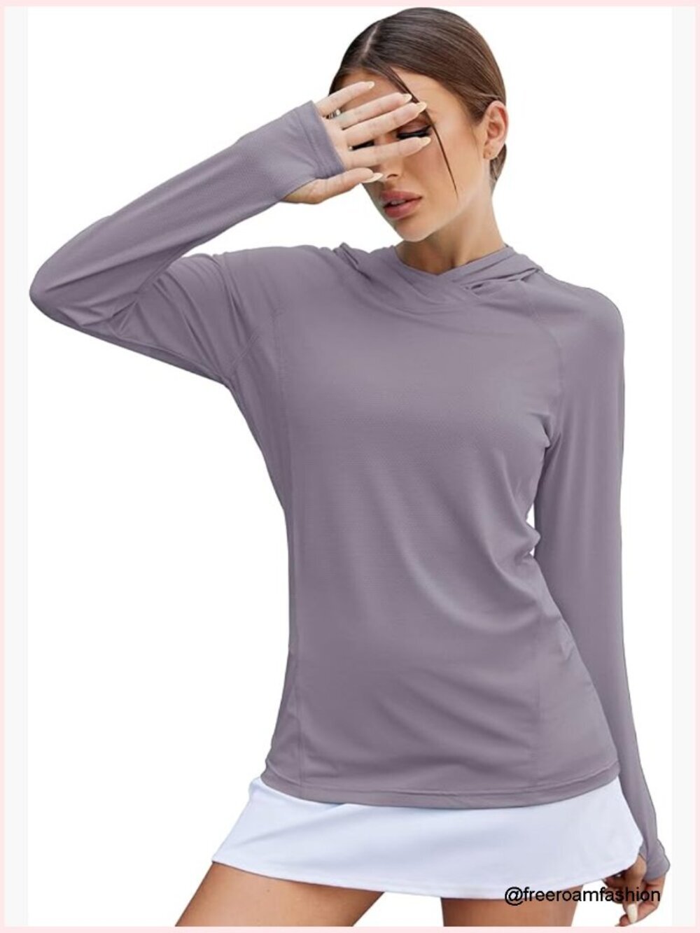 UPF 50+ Sun Protection Hoodie Long Sleeve Hiking Running Workout Top